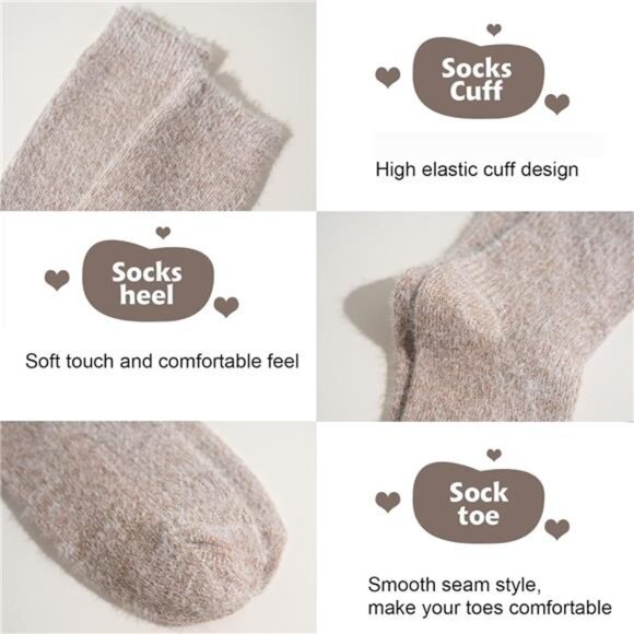 New 5 Pairs Fuzzy Soft Cozy Comfortable Socks for Women, Casual Sleep Comfy Sock - Picture 3 of 6